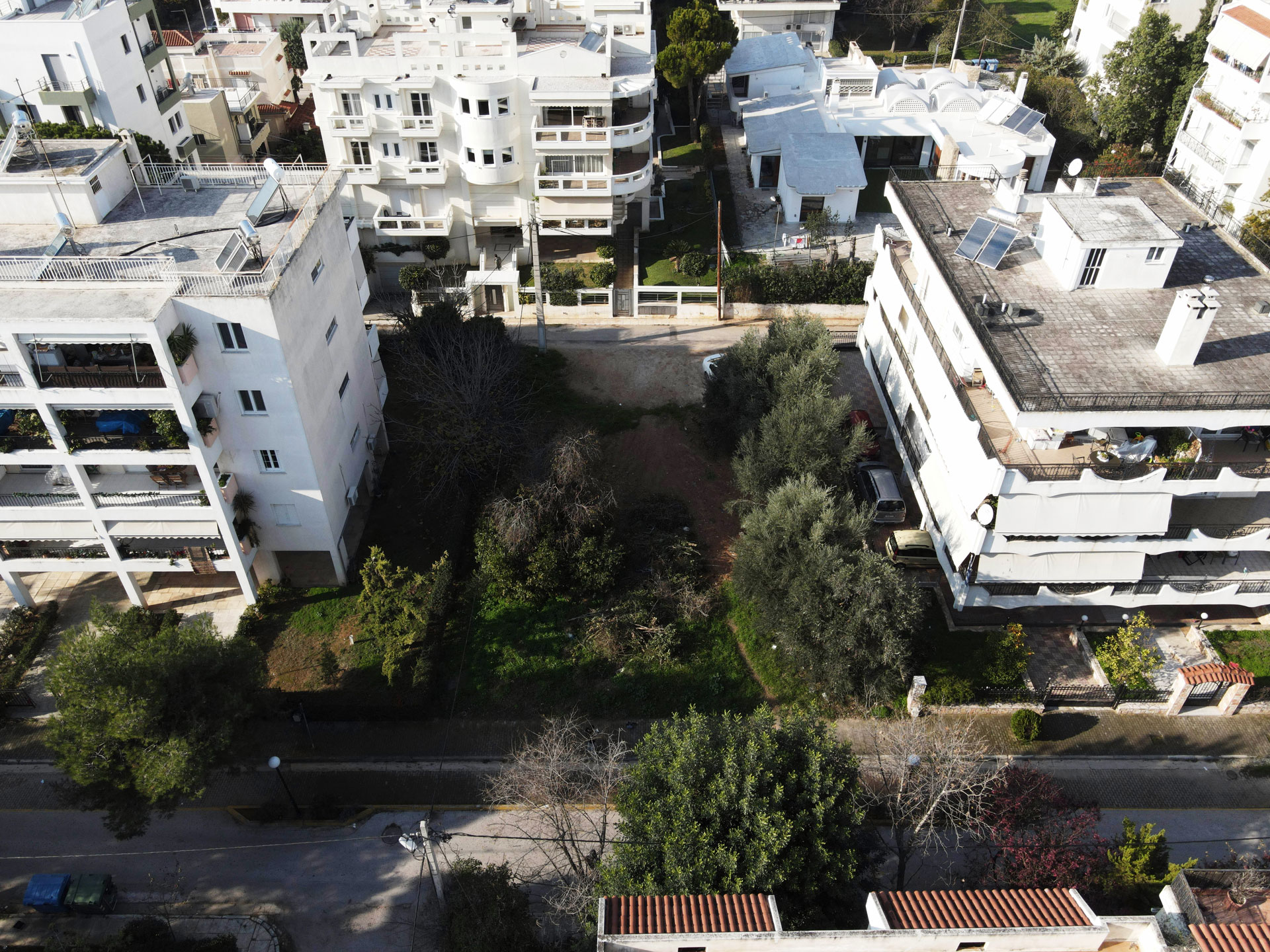 building plot aerial view residence kalogeriko greece