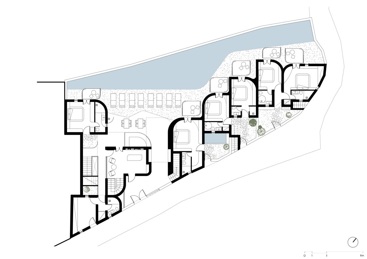 chora hotel first floor plan kythnos greece