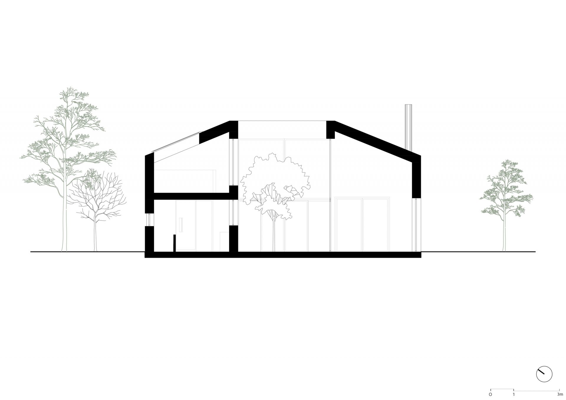patio house section plan arta greece