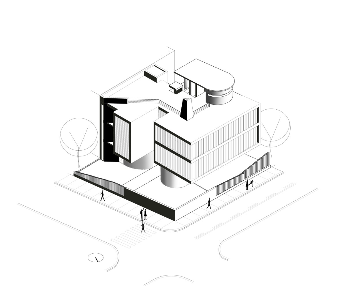 animated gif building mass 3d bicubic residence kamatero greece the hive architects